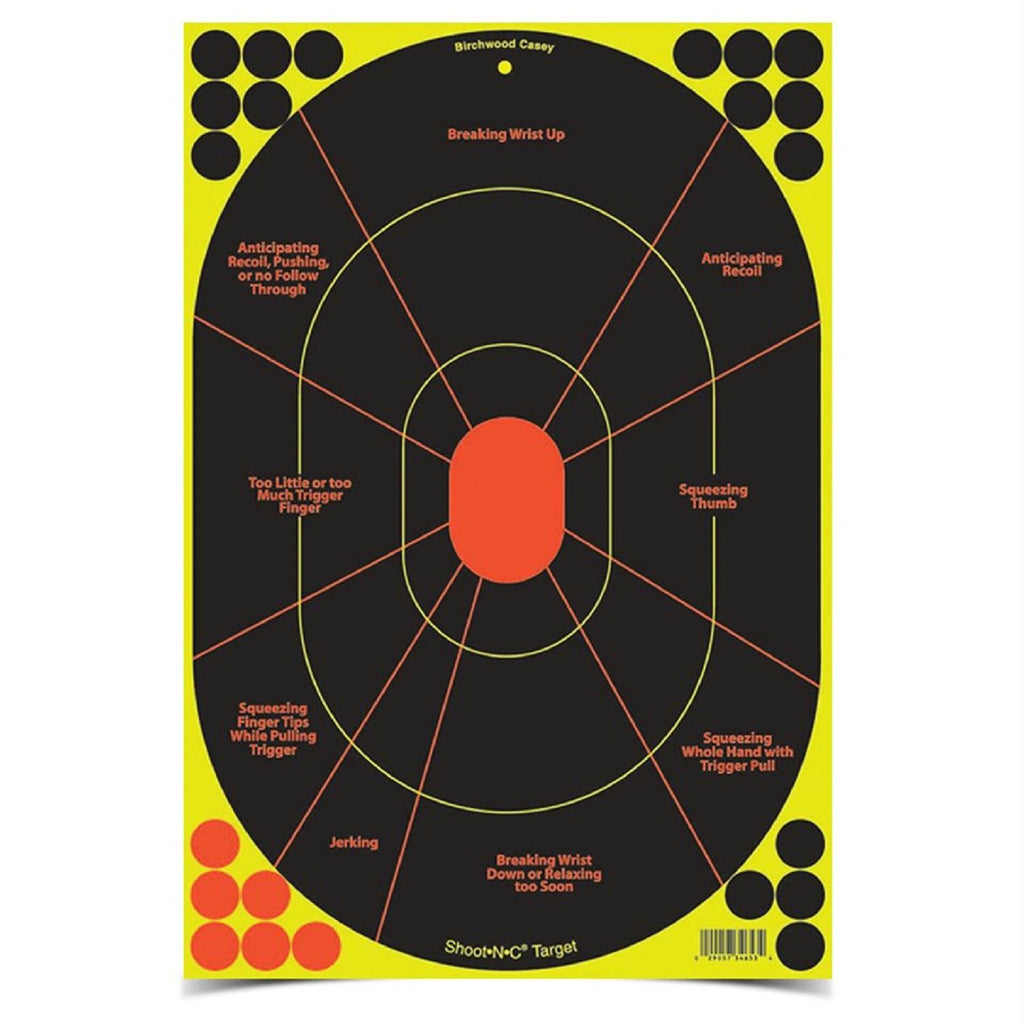 Birchwood Casey Shoot-N-C 12inx18in Handgun Trainer-40 Shts