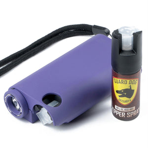 Guard Dog All-In-One Stun Gun-Flashlight-Pepper Spray -Prpl