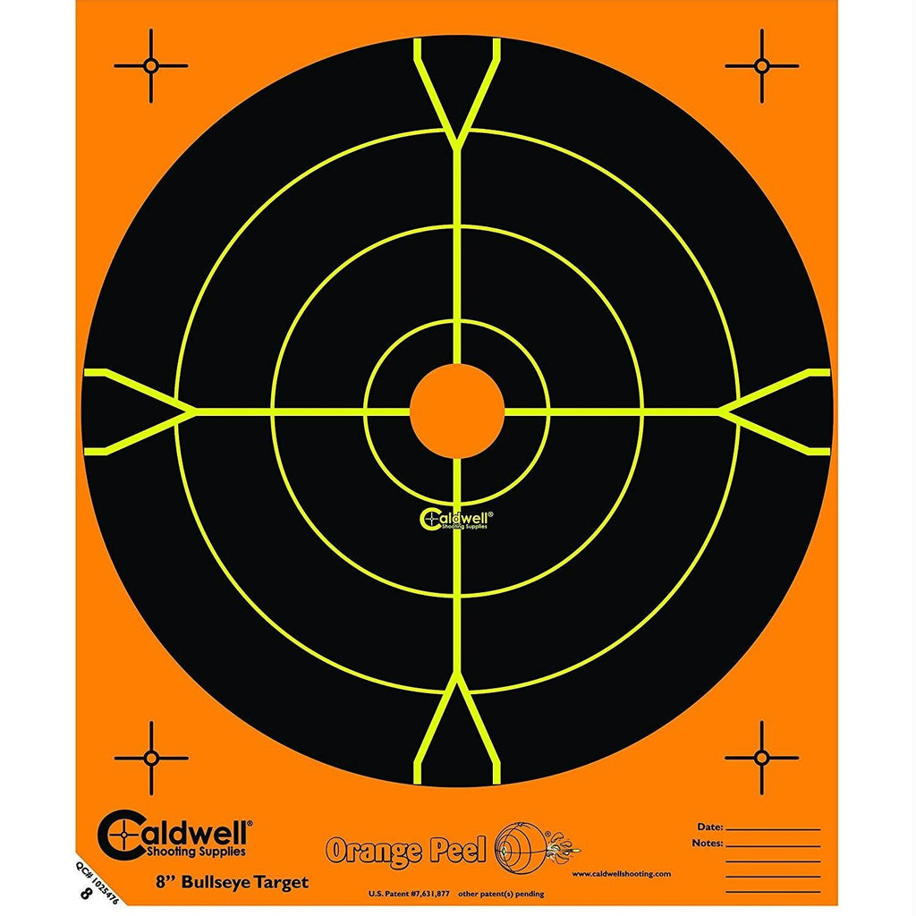 Caldwell Orange Peel 8" Bulls-Eye - 25 Sheets