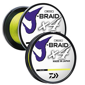 Daiwa J-Braid X4 300 Yard Spool 8LB Test - Fluorescent Yllw