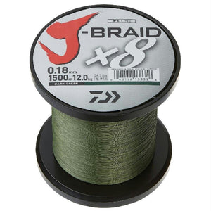 Daiwa J-Braid X4 300 Yard Spool 8LB Test - Dark Green