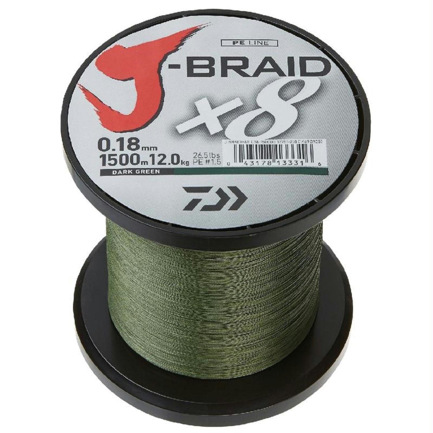 Daiwa J-Braid X4 300 Yard Spool 80LB Test - Dark Green