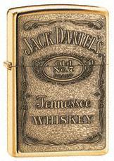 Zippo Jack Daniels Label Brass Emblem High Polish Brass