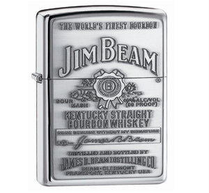 Zippo Jim Beam Pewter Emblem High Polish Chrome