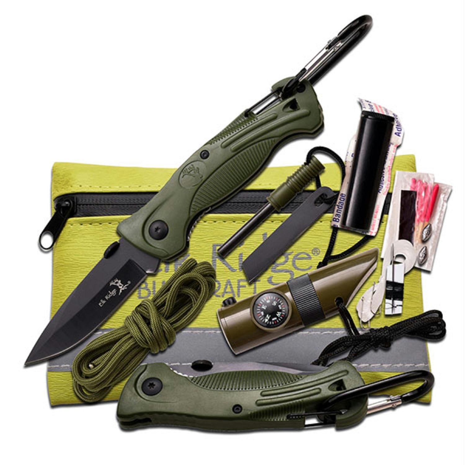 Elk Ridge Green Survival Kit 5In. X 4.25In.